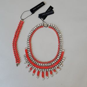 Ann Taylor statement necklace and bracelet